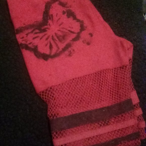 Hot pink butterfly fishnets - Picture 2 of 3